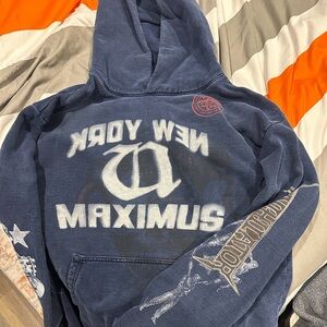 Travis Scott NYC Metlife Utopia Blue Washed Hoodie.  Official
Merch
